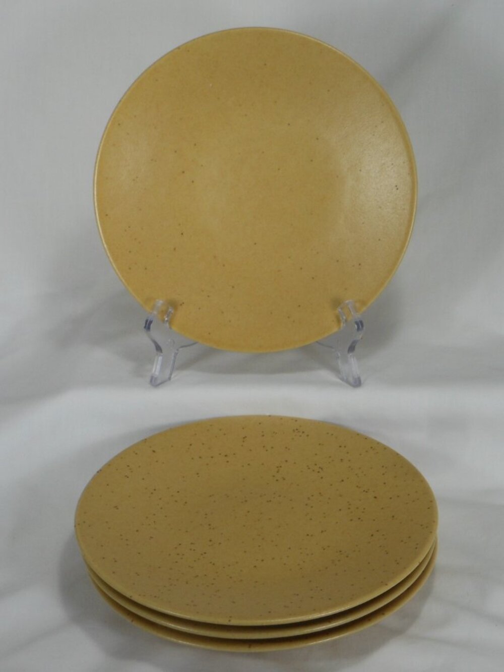 Pier 1 Natural Speckle stoneware earth tone tan color salad plate x 4